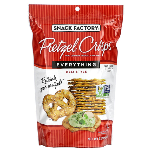 Snack Factory, Pretzel Crisps, Everything, Deli Style, 7.2 oz (204 g) - Image 1