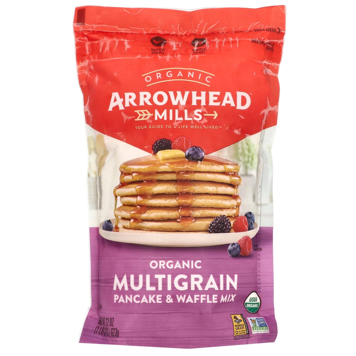 Organic Multigrain Pancake & Waffle Mix - 22 oz by Arrowhead Mills - Image 1