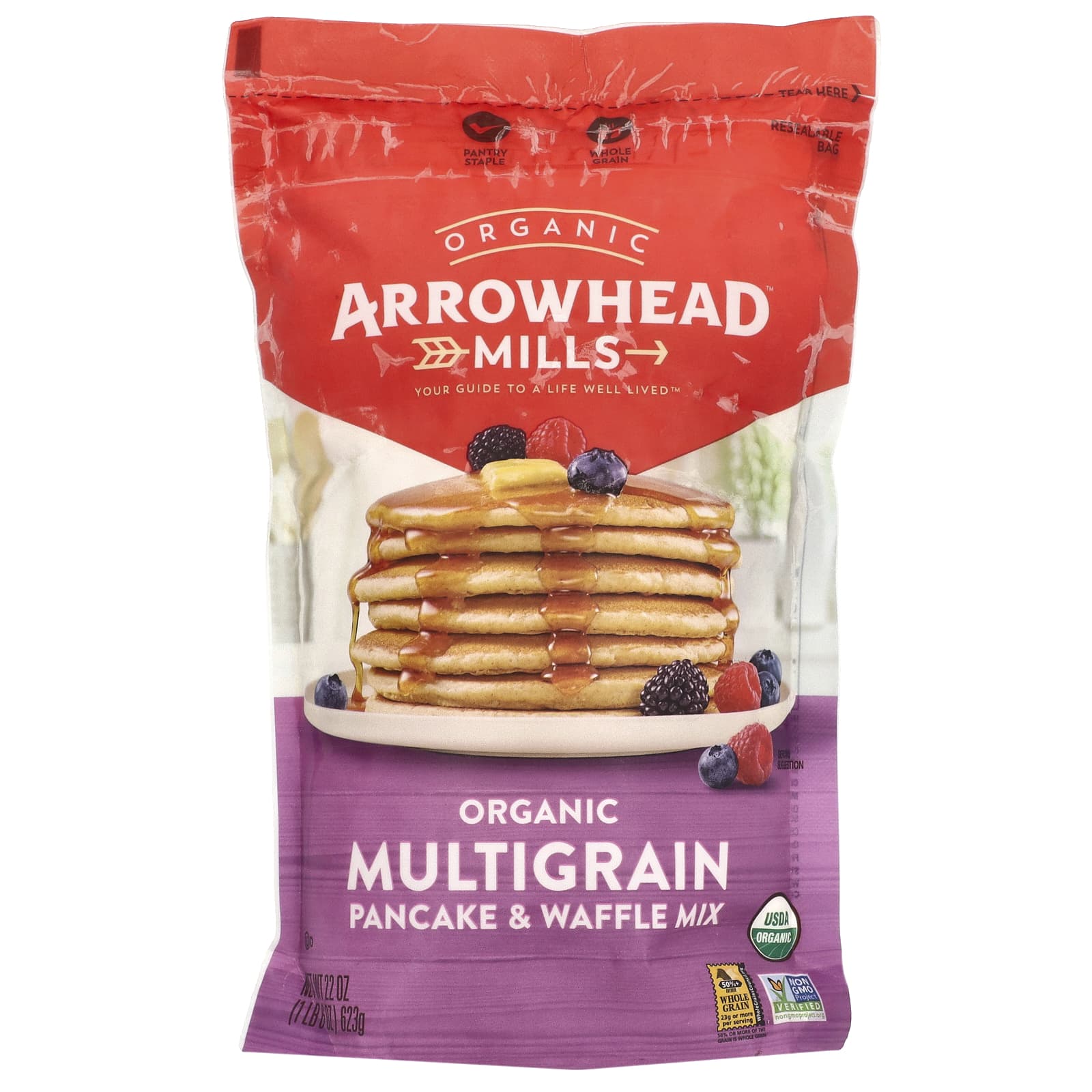 Organic Multigrain Pancake & Waffle Mix - 22 oz by Arrowhead Mills - Image 1