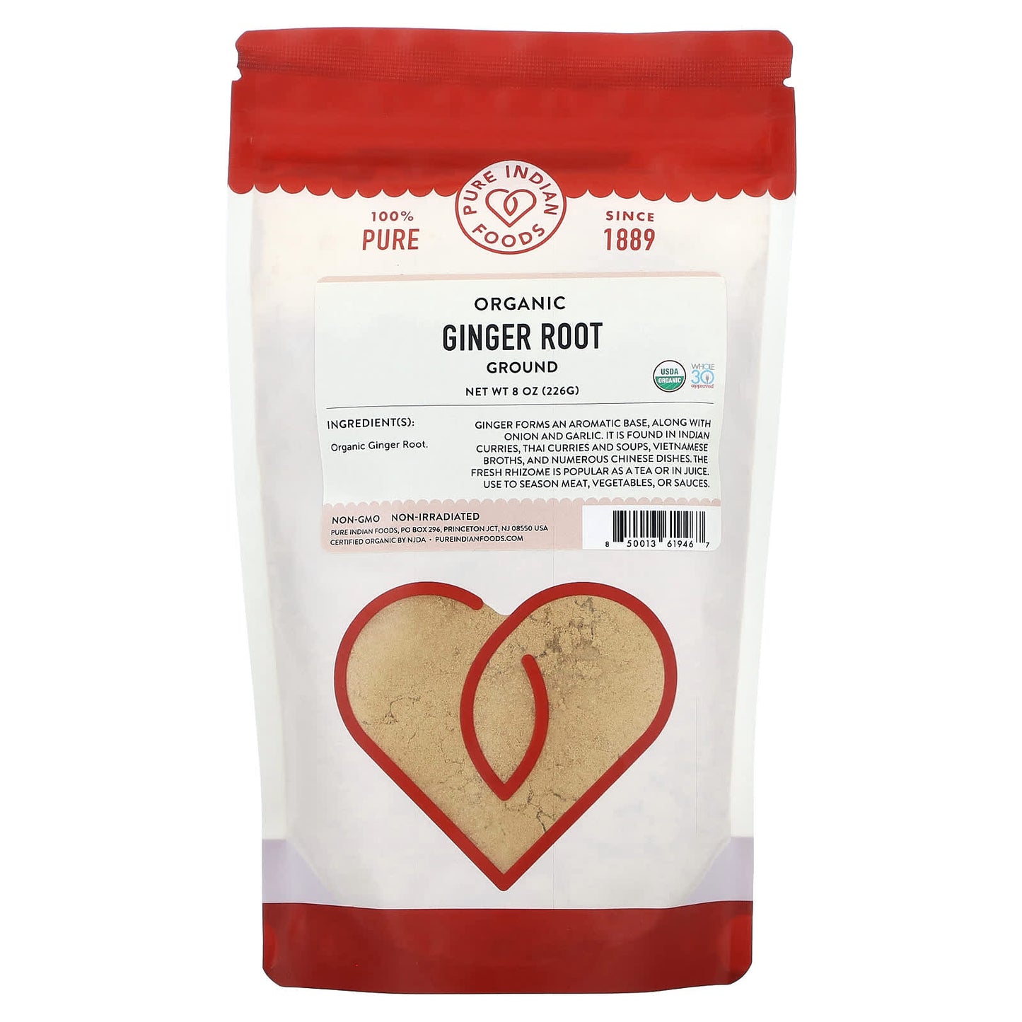 Pure Indian Foods, Organic Ginger Root, Ground, 8 oz (226 g) - Image 1