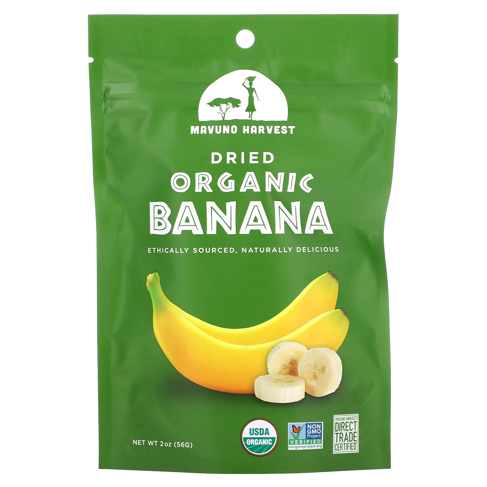 Mavuno Harvest, Organic Dried Banana, 2 oz (56 g) - Image 1