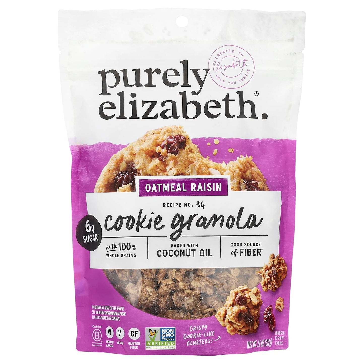Purely Elizabeth, Cookie Granola, Oatmeal Raisin, 11 oz (312 g) - Image 1
