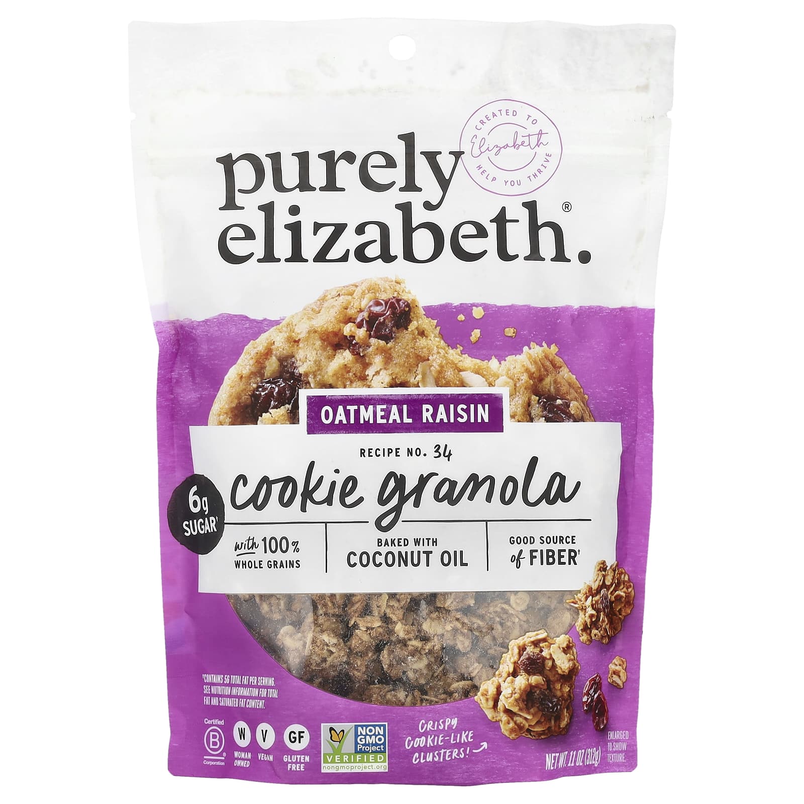 Purely Elizabeth, Cookie Granola, Oatmeal Raisin, 11 oz (312 g) - Image 1