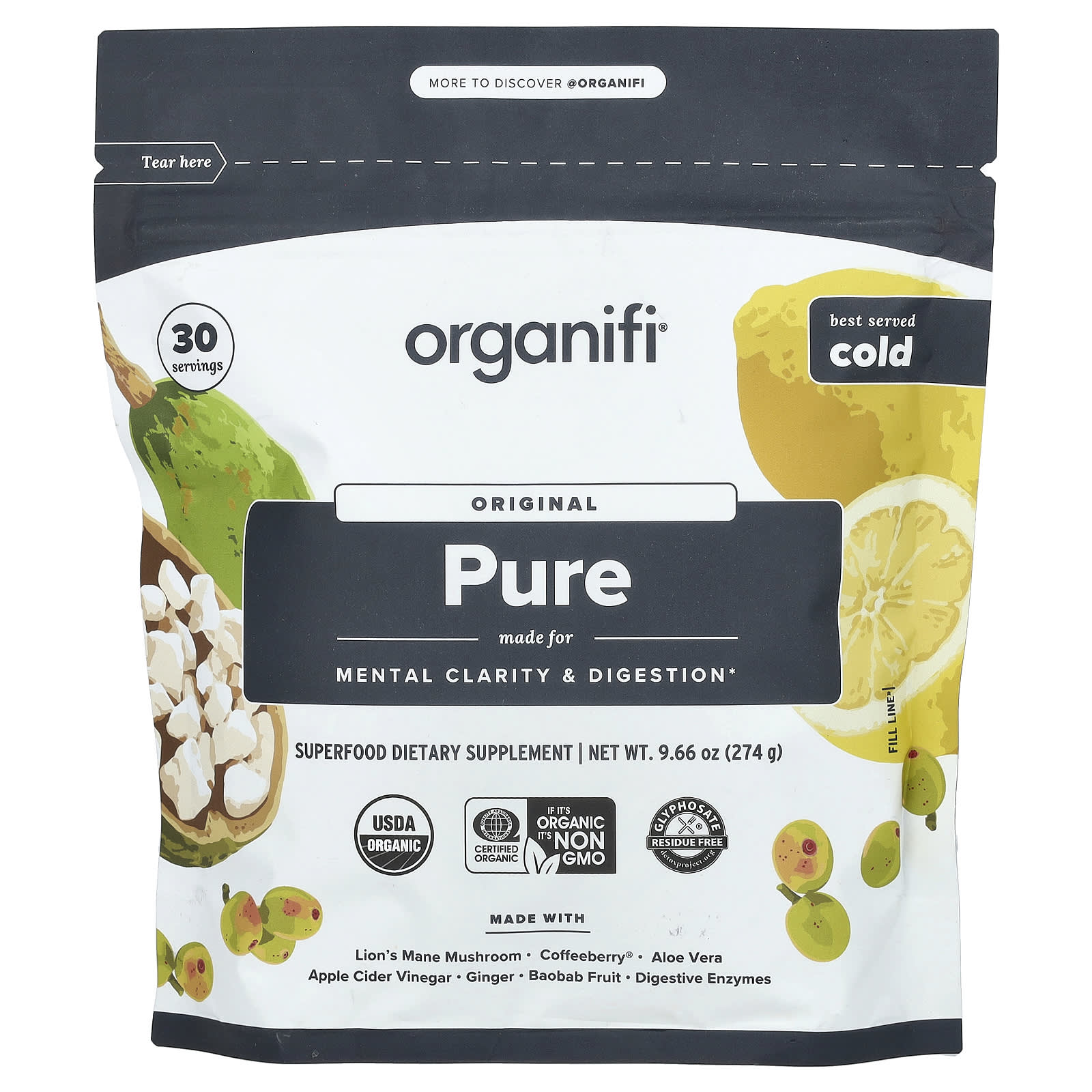 Organifi, Original Pure, 9.66 oz (274 g) - Image 1