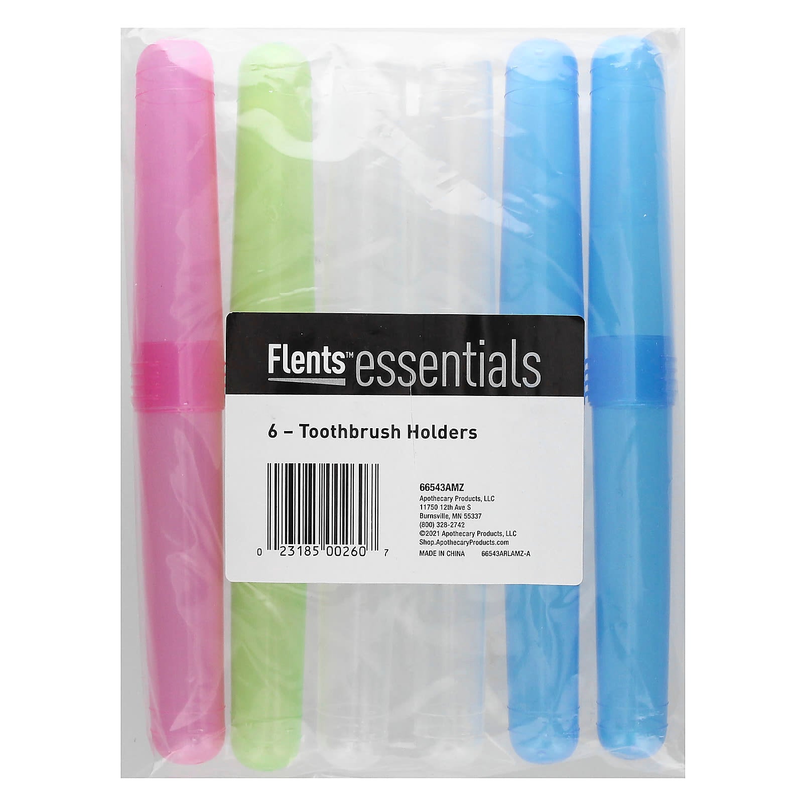 Flents Essentials 6-Pack Toothbrush Holder for Home Travel - Image 2