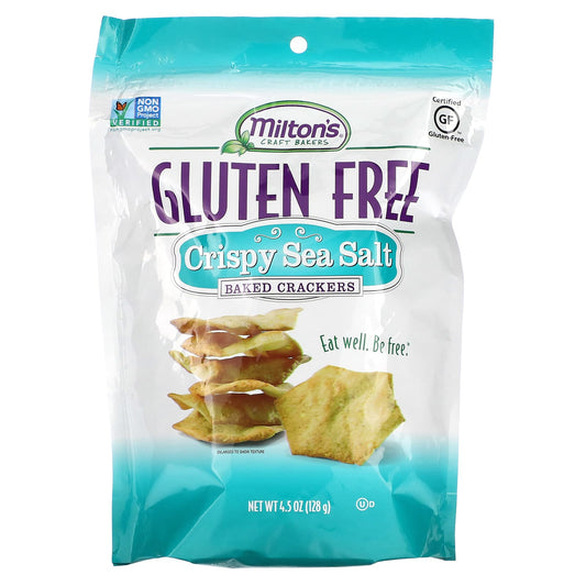 Milton's Craft Bakers, Gluten Free Baked Crackers, Crispy Sea Salt, 4.5 oz (128 g) - Image 1