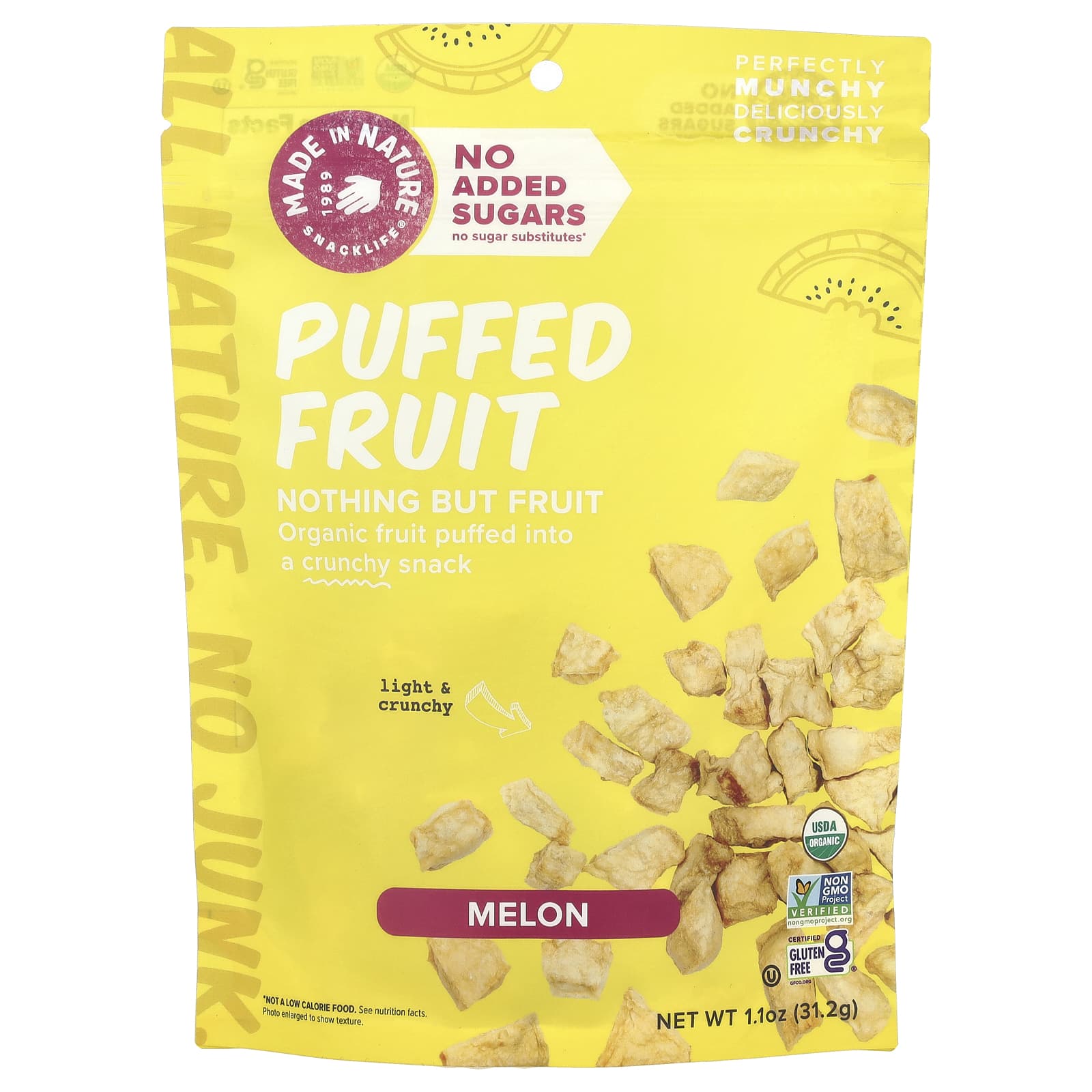 Made in Nature, Puffed Fruit, Melon, 1.1 oz (31.2 g) - Image 1