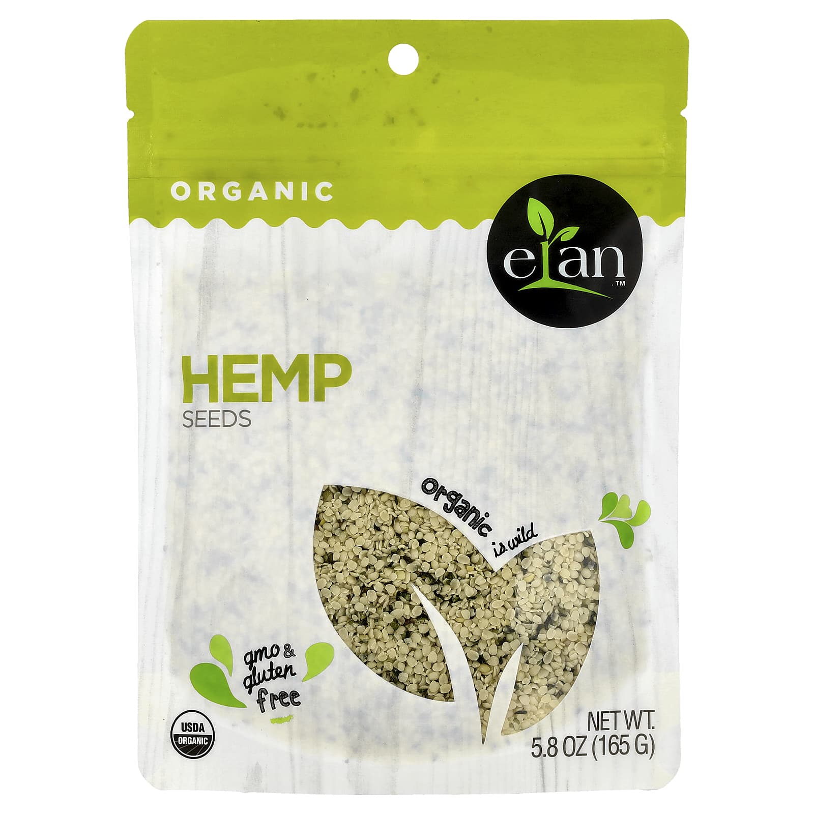 Nourishing Organic Hemp Seeds by Elan, 165g - Image 1