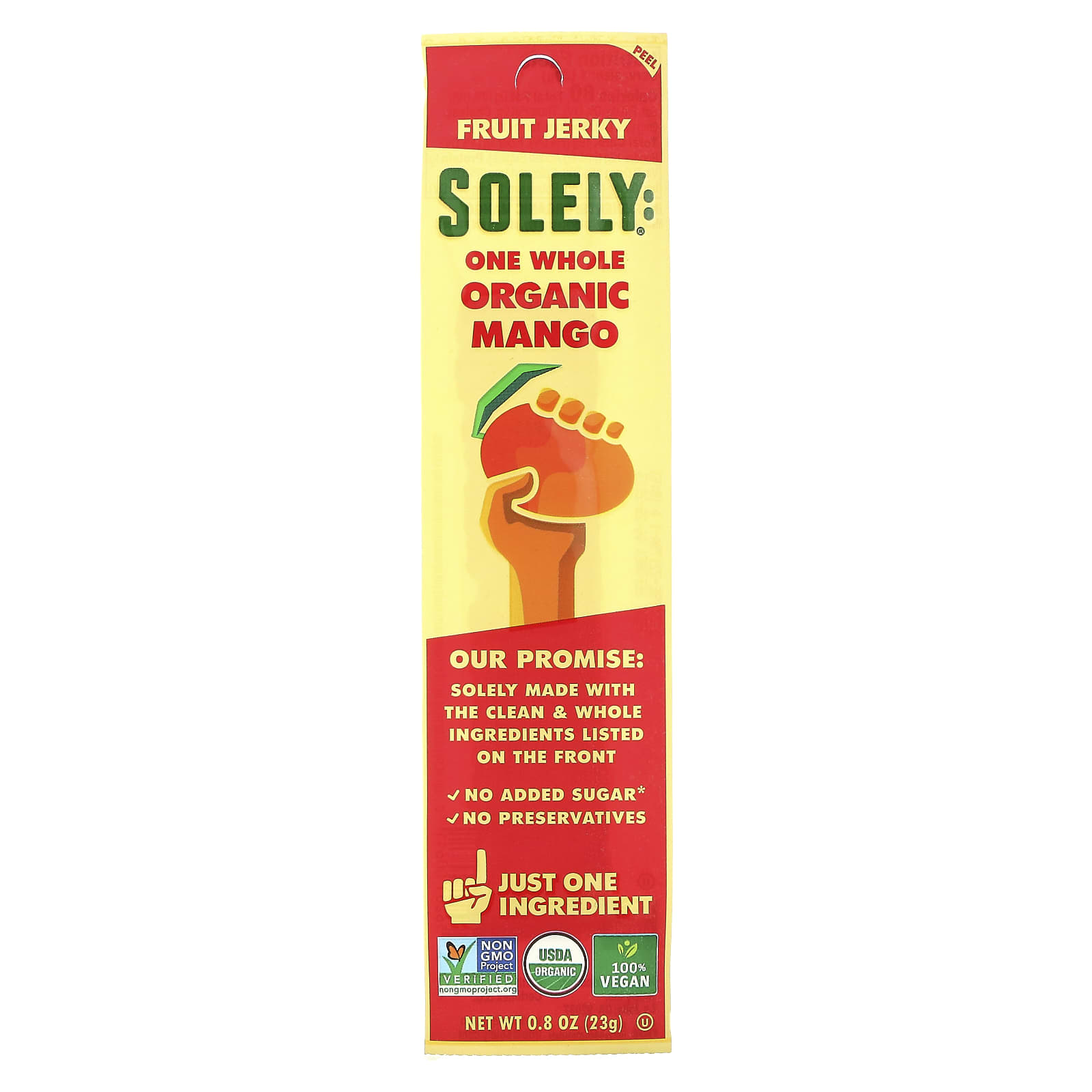 Solely, Fruit Jerky, Organic Mango, 0.8 oz (23 g) - Image 1