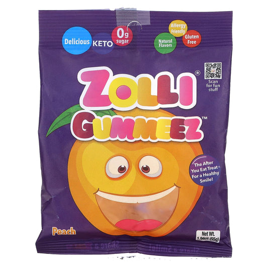 Zollipops, Zolli Gummeez, Peach, 1.94 oz (55 g) - Image 1