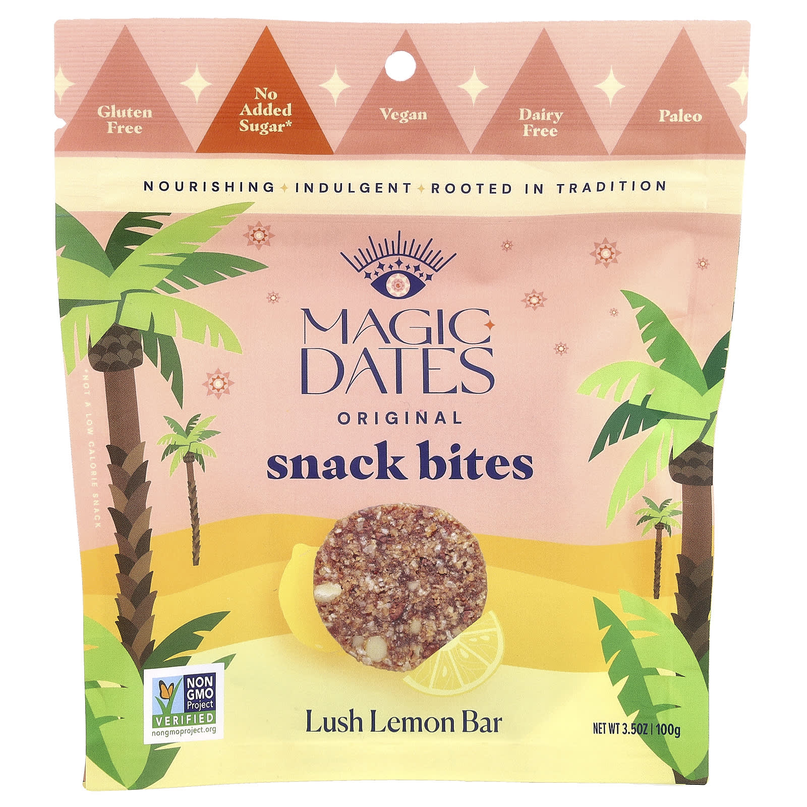 MAGICDATES, Original Snack Bites, Lush Lemon Bar, 3.5 oz (100 g) - Image 1