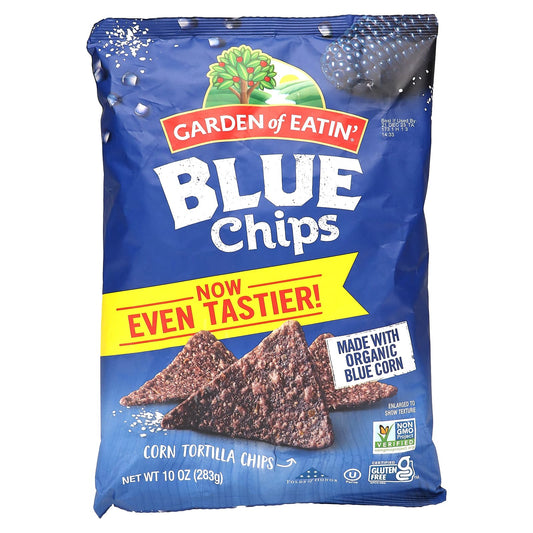 Blue Corn Tortilla Chips by Garden of Eatin', 10 oz (283g) - Organic & Non-GMO - Image 1