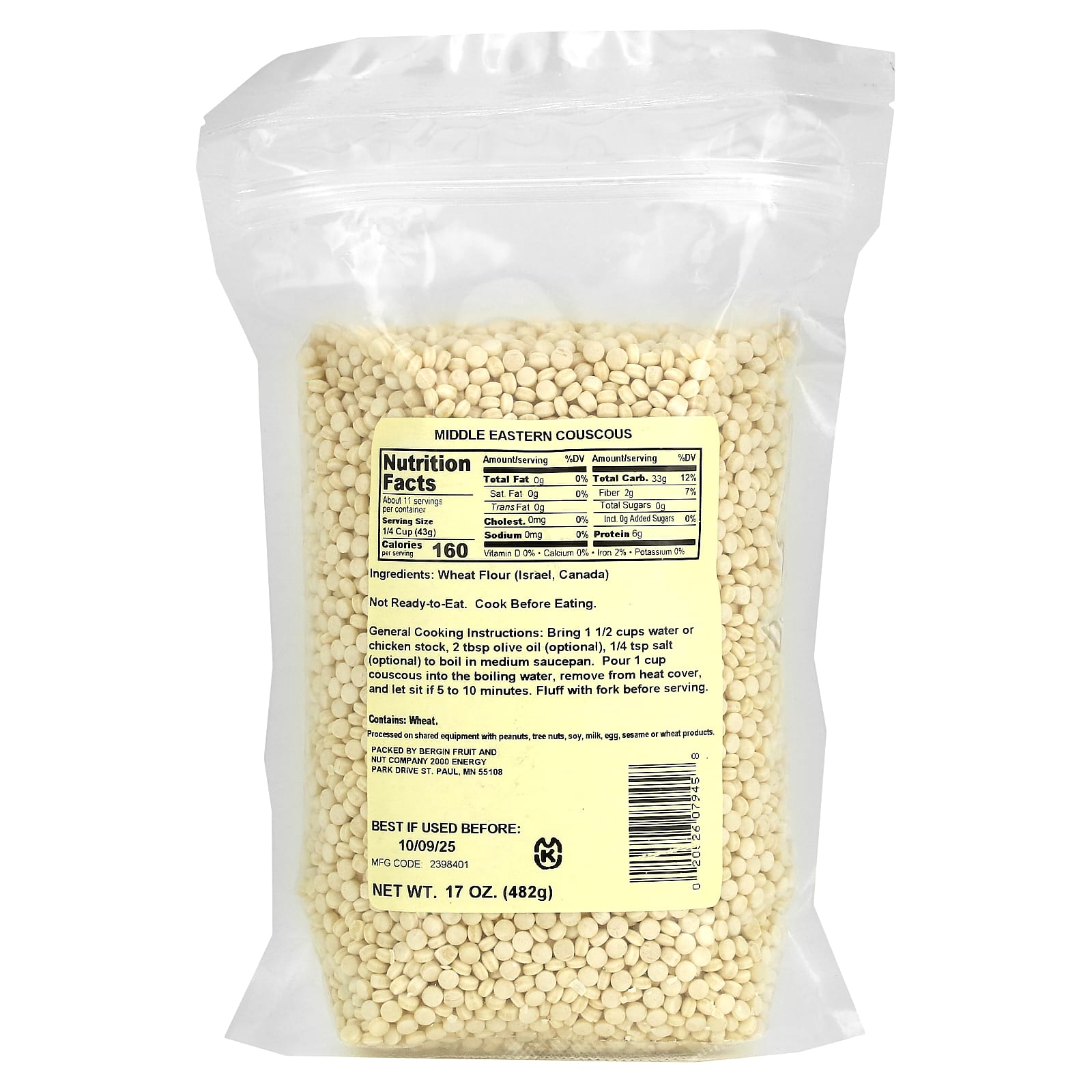 Middle Eastern Style Couscous by Bergin Fruit and Nut Company - 17 oz - Image 2