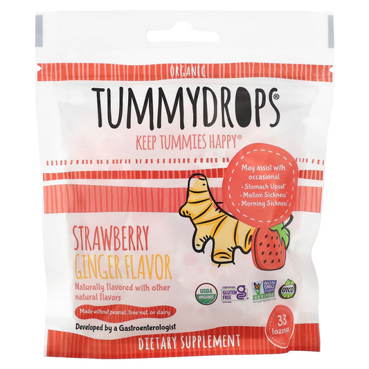 Tummydrops, Organic Strawberry Ginger, 33 Lozenges - Image 1