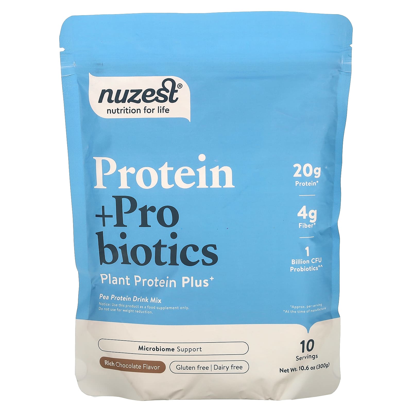 Nuzest, Protein + Probiotics, Rich Chocolate, 10.6 oz (300 g) - Image 1