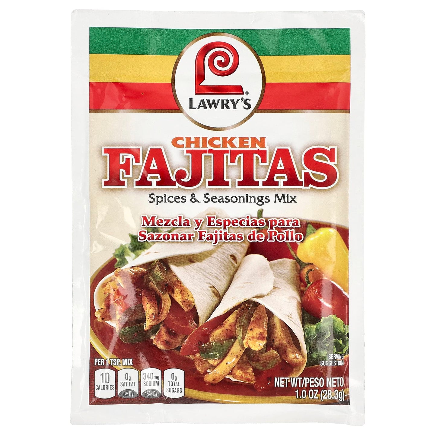 Lawry's, Chicken Fajitas, Spices & Seasonings Mix, 1 oz (28.3 g) - Image 1