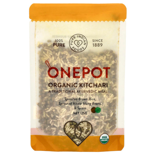 Pure Indian Foods, OnePot, Organic Kitchari, Sprouted Brown Rice, Sprouted Whole Mung Beans, & Spices, 125 g - Image 1