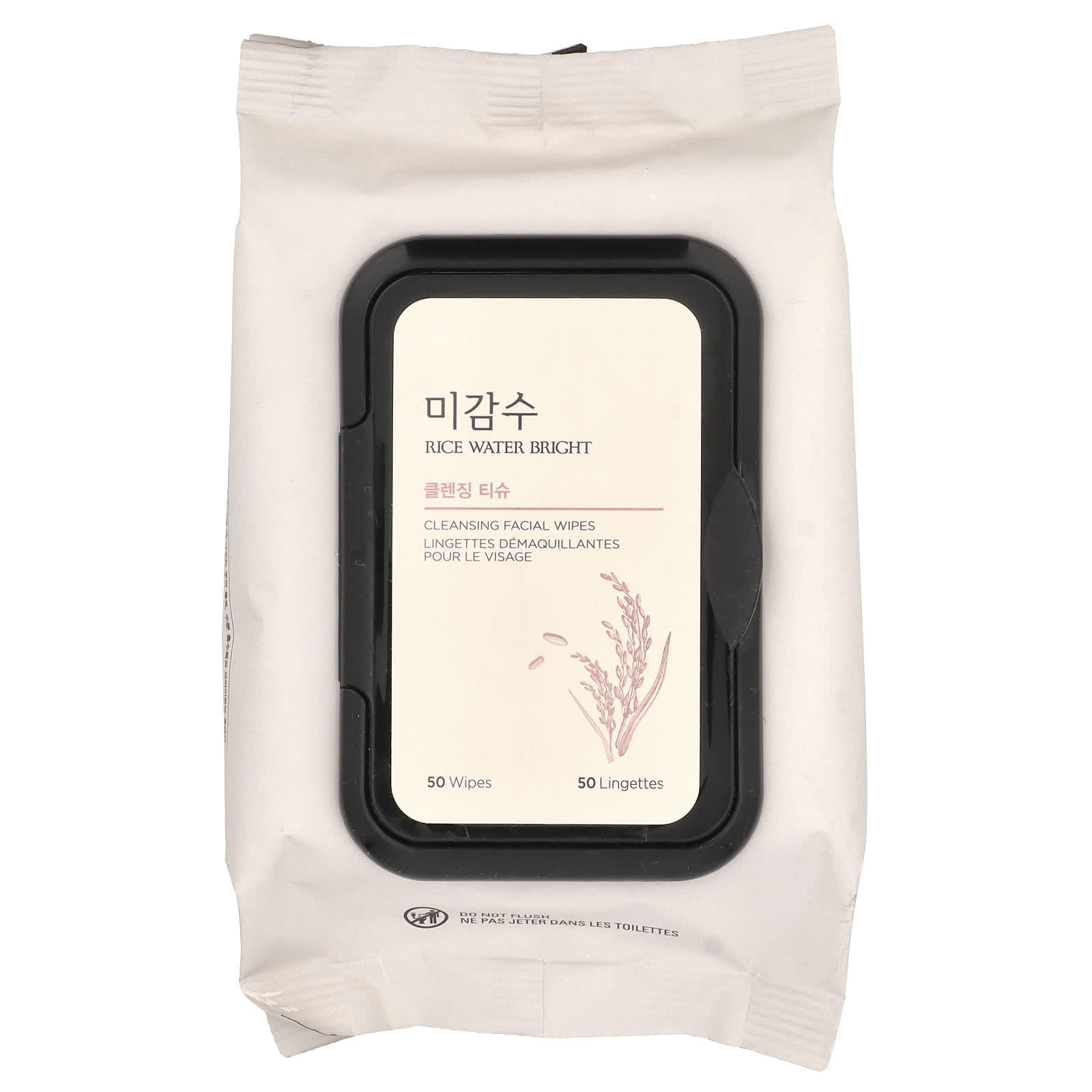 The Face Shop, Rice Water Bright, Cleansing Facial Wipes, 50 Wipes - Image 1