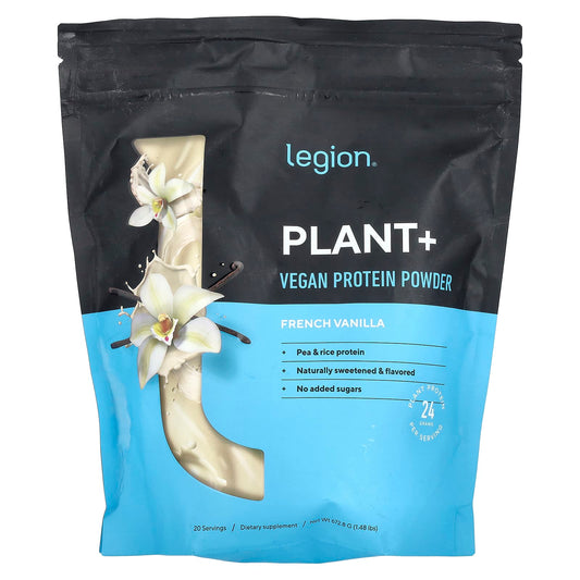 Legion Athletics, Plant+, Vegan Protein Powder, French Vanilla, 1.48 lbs (672.8 g) - Image 1