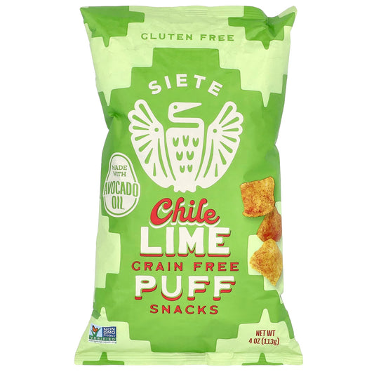 Siete, Grain Free Puff Snacks, Chile Lime, 4 oz (113 g) - Image 1