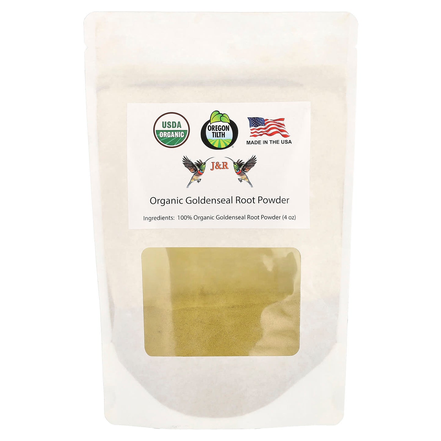 Organic Goldenseal Root Powder for Immune Support - 4 oz by J&R Port Trading - Image 1