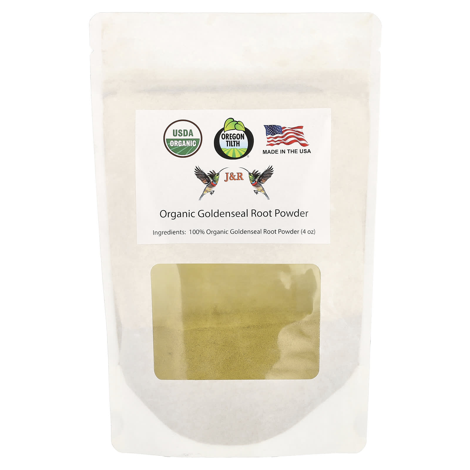 Organic Goldenseal Root Powder for Immune Support - 4 oz by J&R Port Trading - Image 1