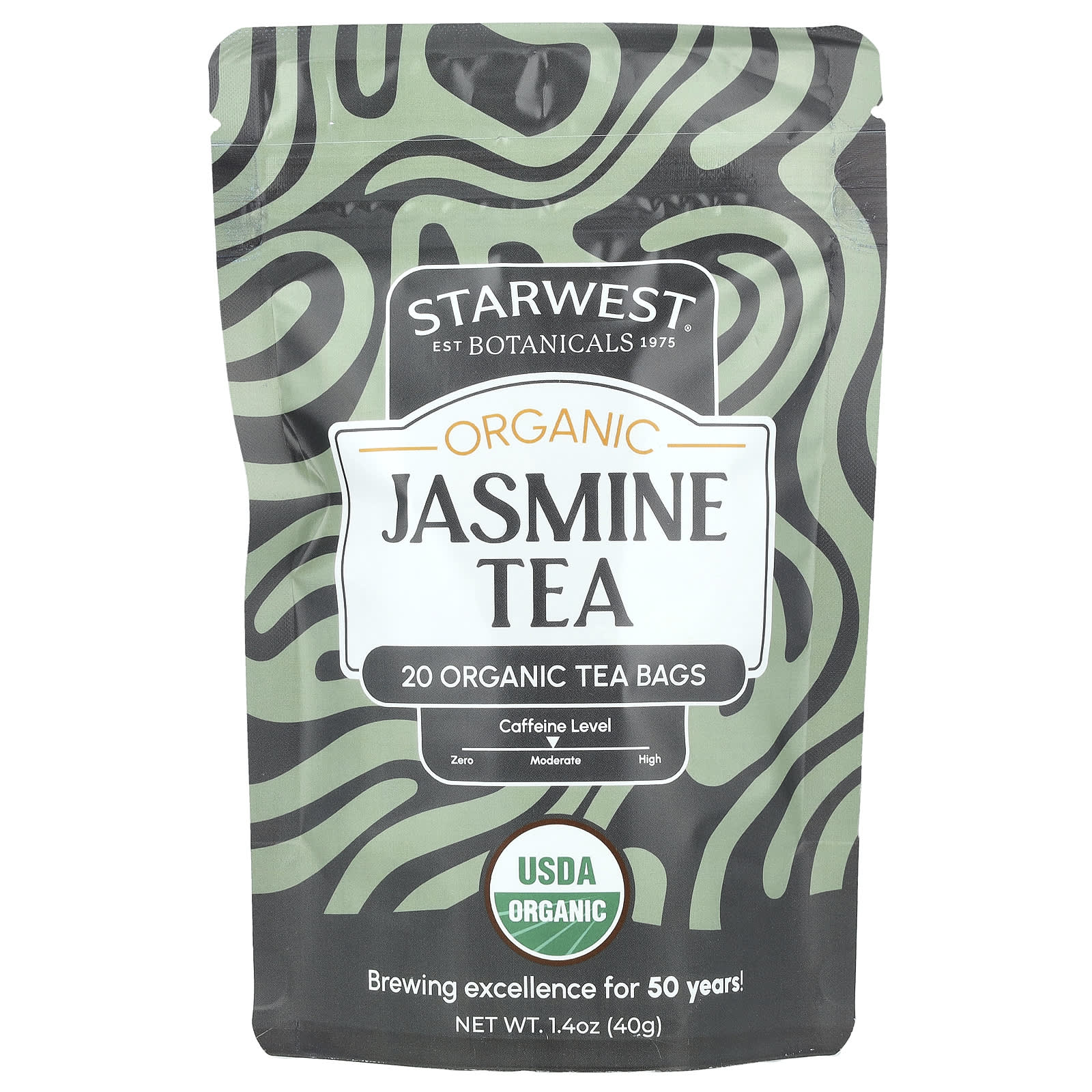 Starwest Botanicals, Organic Jasmine Tea, 20 Tea Bags, 1.4 oz (40 g) - Image 1