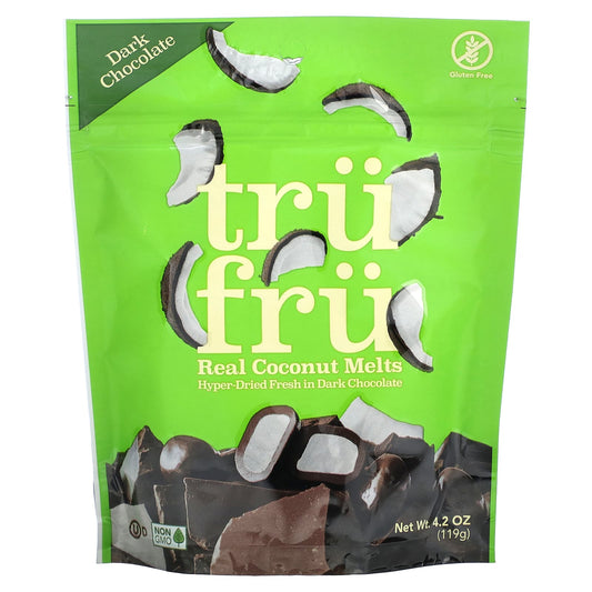 Tru Fru, Real Coconut Melts, Dark Chocolate, 4.2 oz (119 g) - Image 1