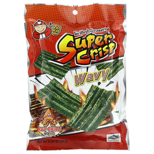 Tao Kae Noi, Grilled Seaweed Super Crisp , Wavy, Hot Chilli Squid, 0.84 oz (24 g) - Image 1