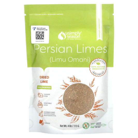 USimplySeason, Dried Lime, Persian Limes (Limu Omani), Ground, 4 oz (113 g) - Image 1