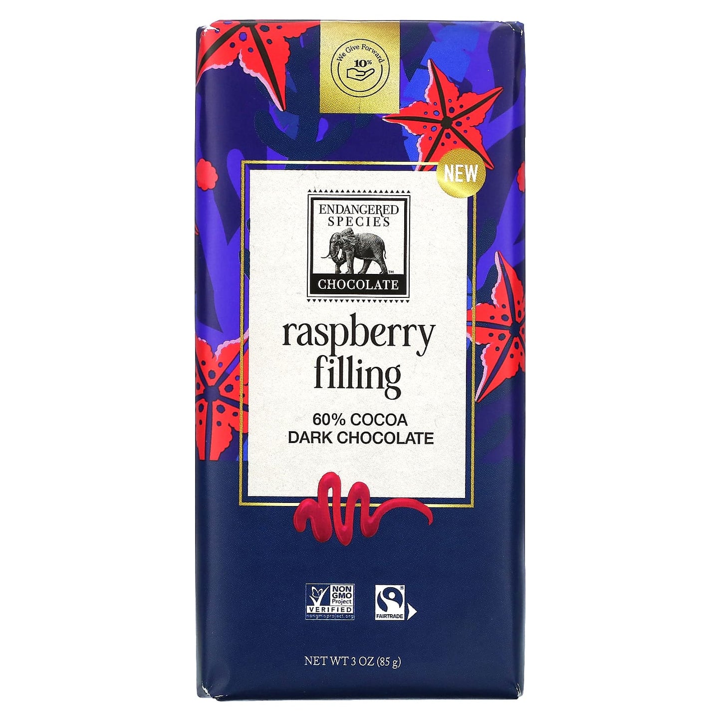 Vegan Dark Chocolate Raspberry Bar with 60% Cocoa - Fairtrade & Gluten Free - Image 1