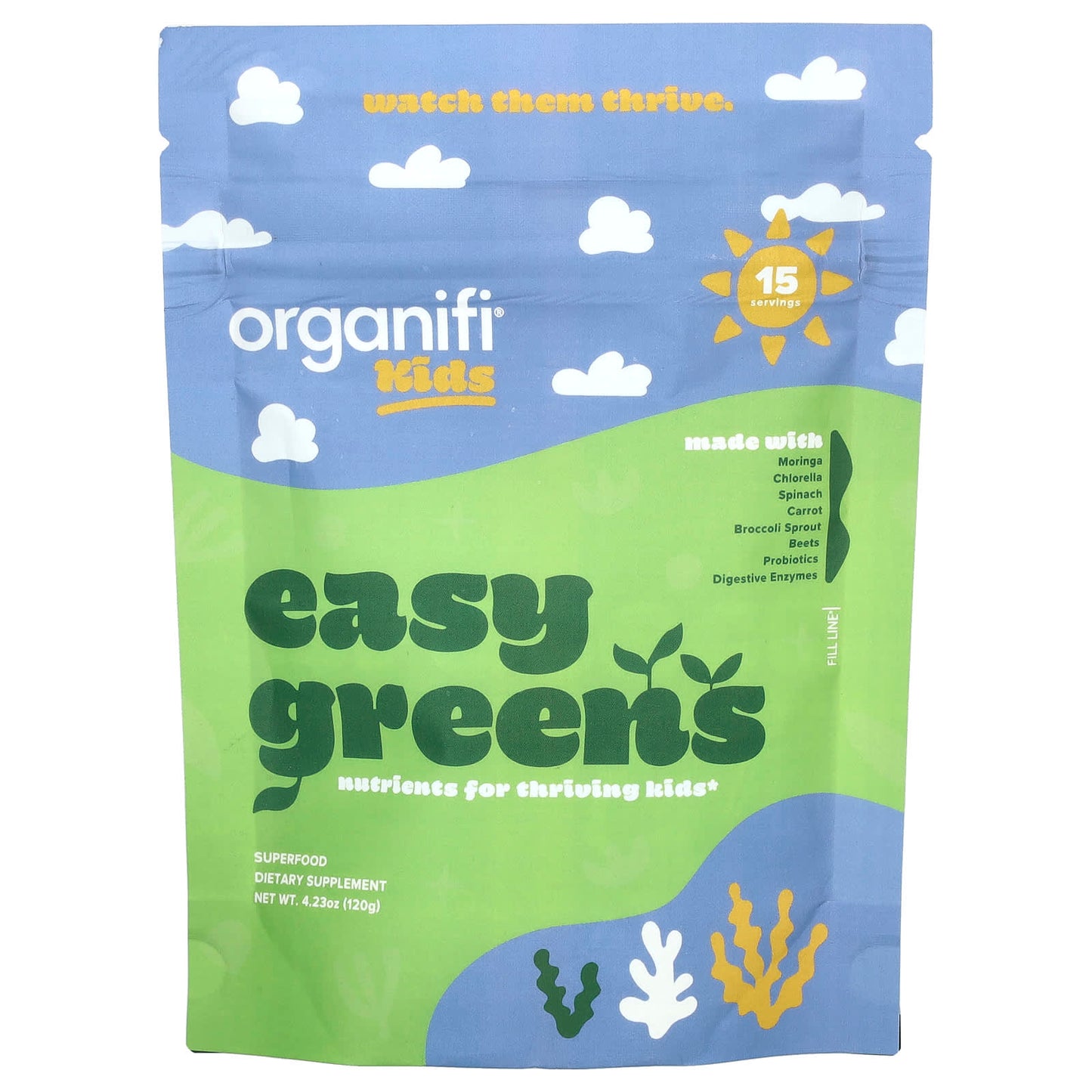 Organifi, Kids, Easy Greens, 4.23 oz (120 g) - Image 1