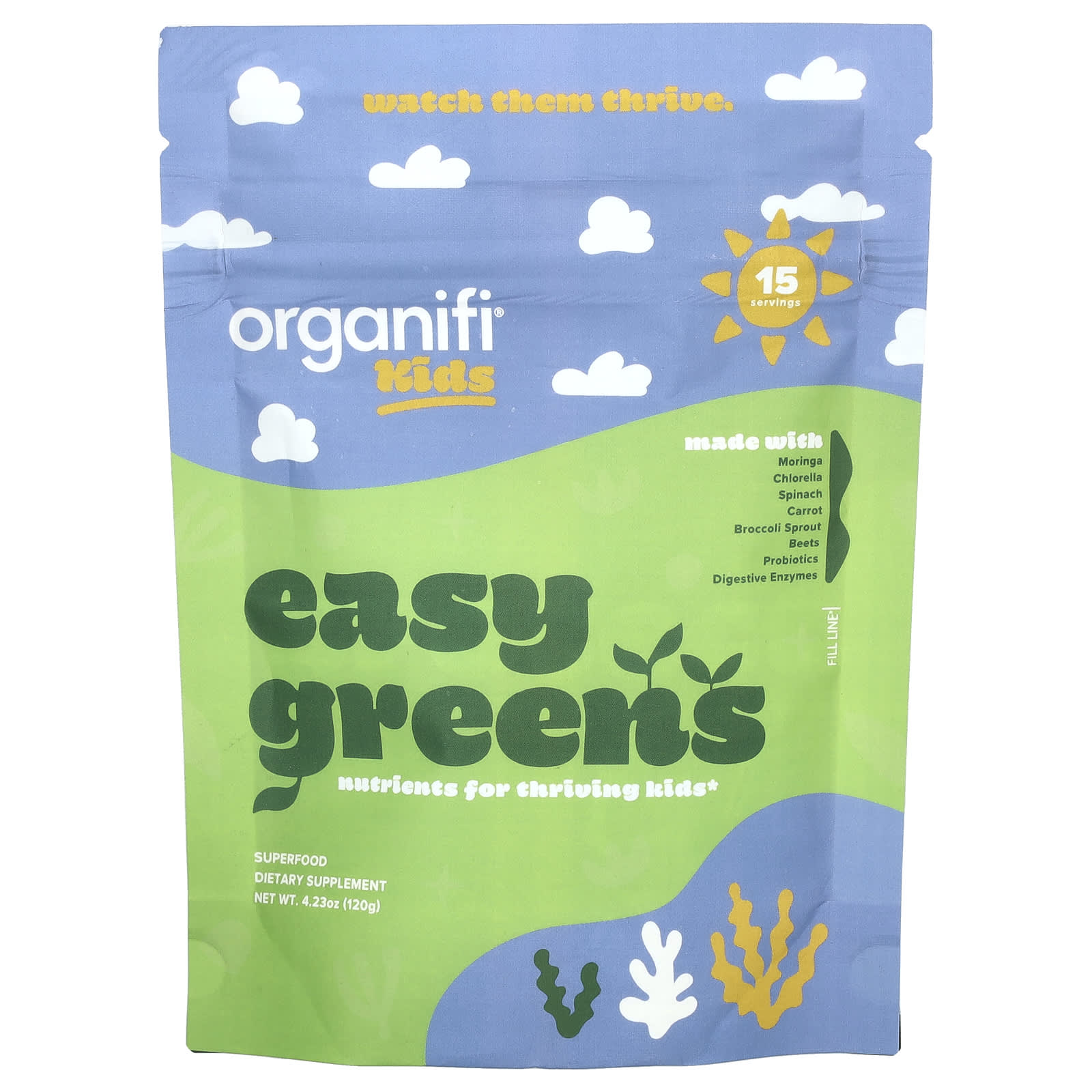 Organifi, Kids, Easy Greens, 4.23 oz (120 g) - Image 1