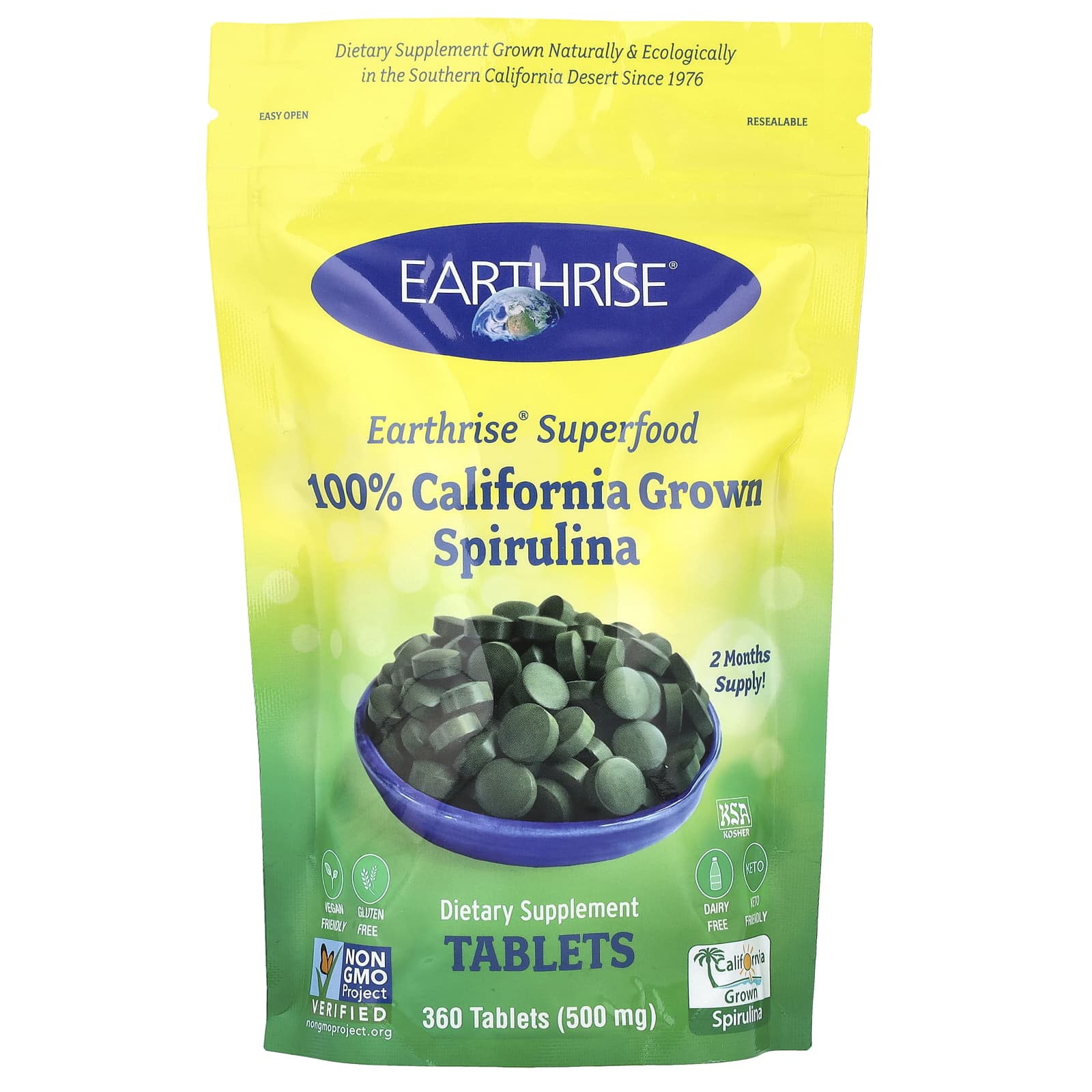 California Grown Spirulina Superfood Tablets by Earthrise - Image 1
