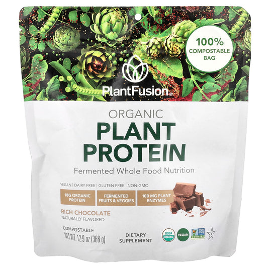 PlantFusion, Organic Plant Protein, Rich Chocolate, 12.9 oz (366 g) - Image 1