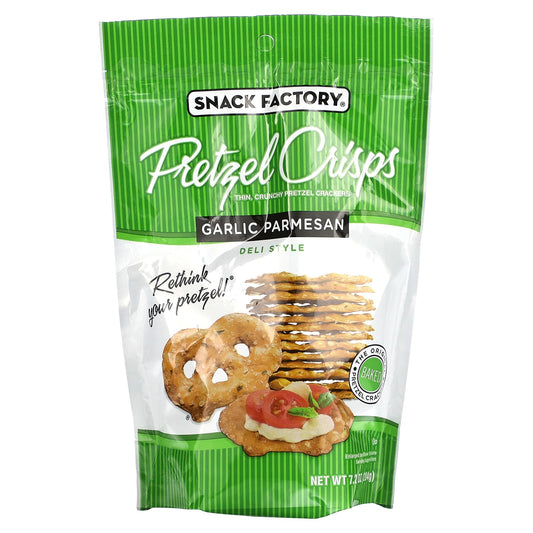 Snack Factory, Pretzel Crisps, Garlic Parmesan, Deli Style, 7.2 oz (204 g) - Image 1