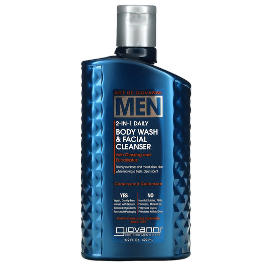 Giovanni Men's 2-in-1 Body Wash & Facial Cleanser, 16.9 oz - Image 1