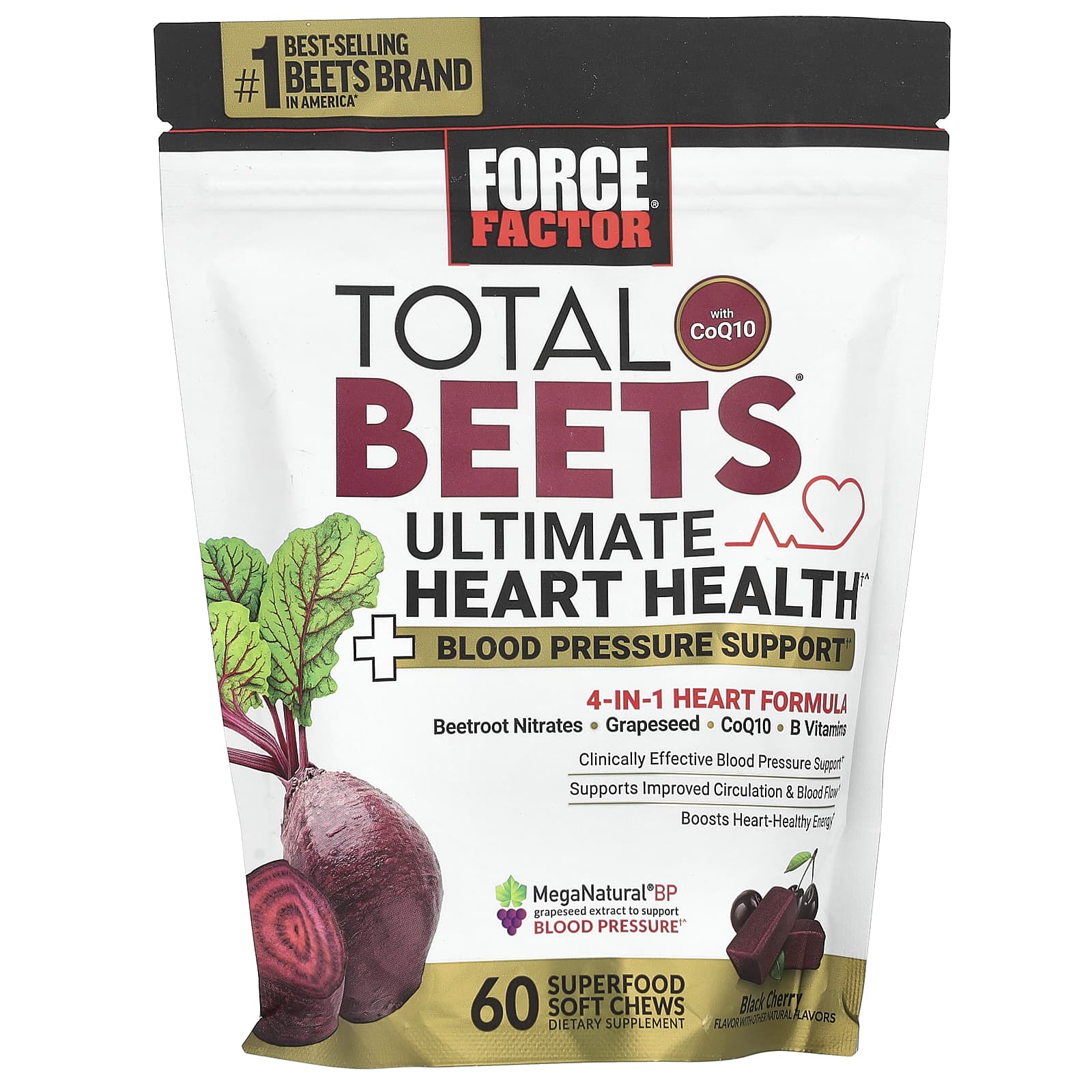 Total Beets with CoQ10 for Ultimate Heart Health - 60 Soft Chews - Image 1