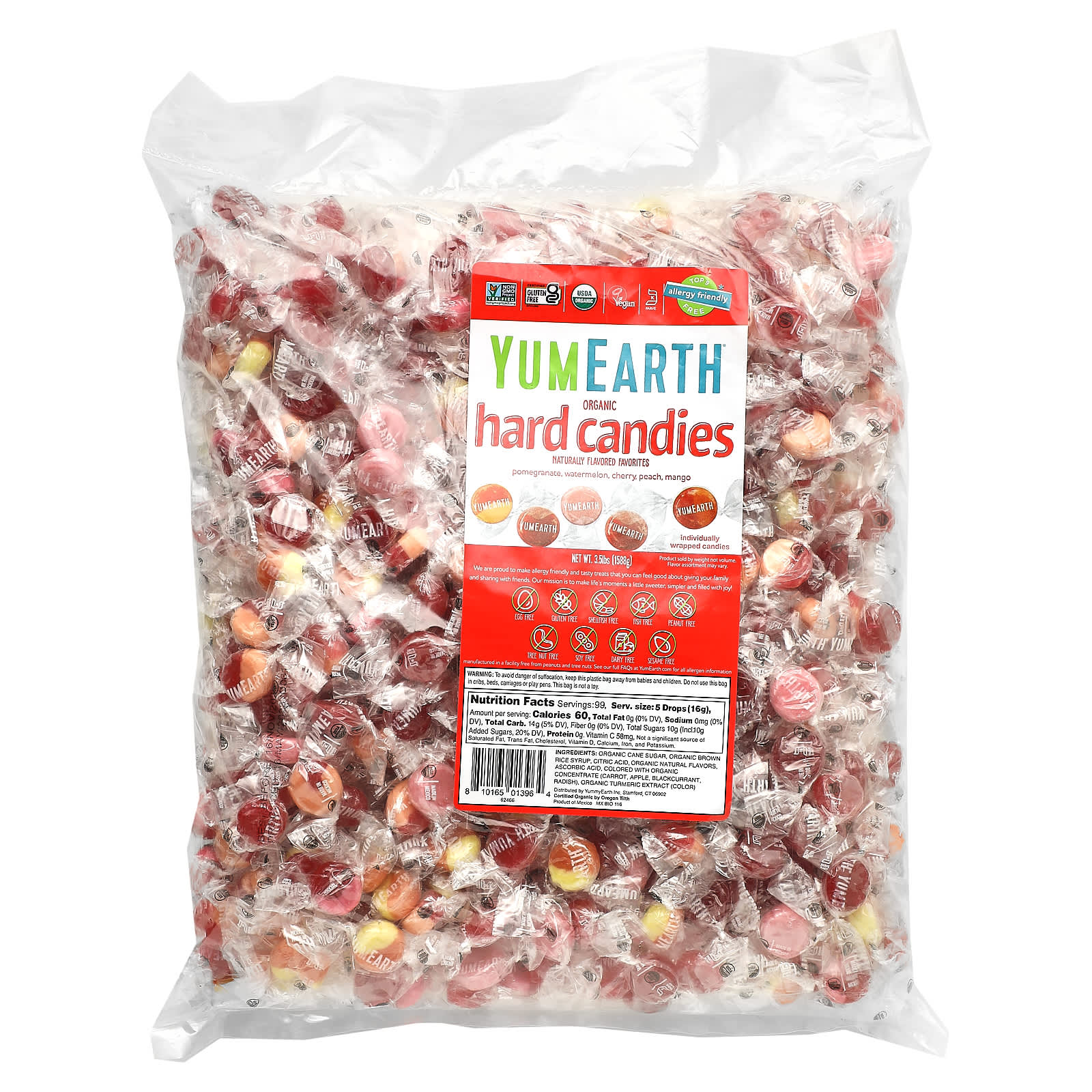 YumEarth, Organic Hard Candies, Assorted, 3.5 lbs (1,588 g) - Image 1