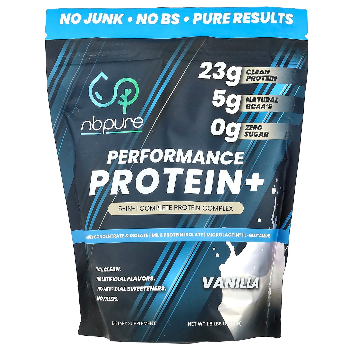 NB Pure, Performance Protein+, Vanilla, 1.8 lbs (837.5 g) - Image 1