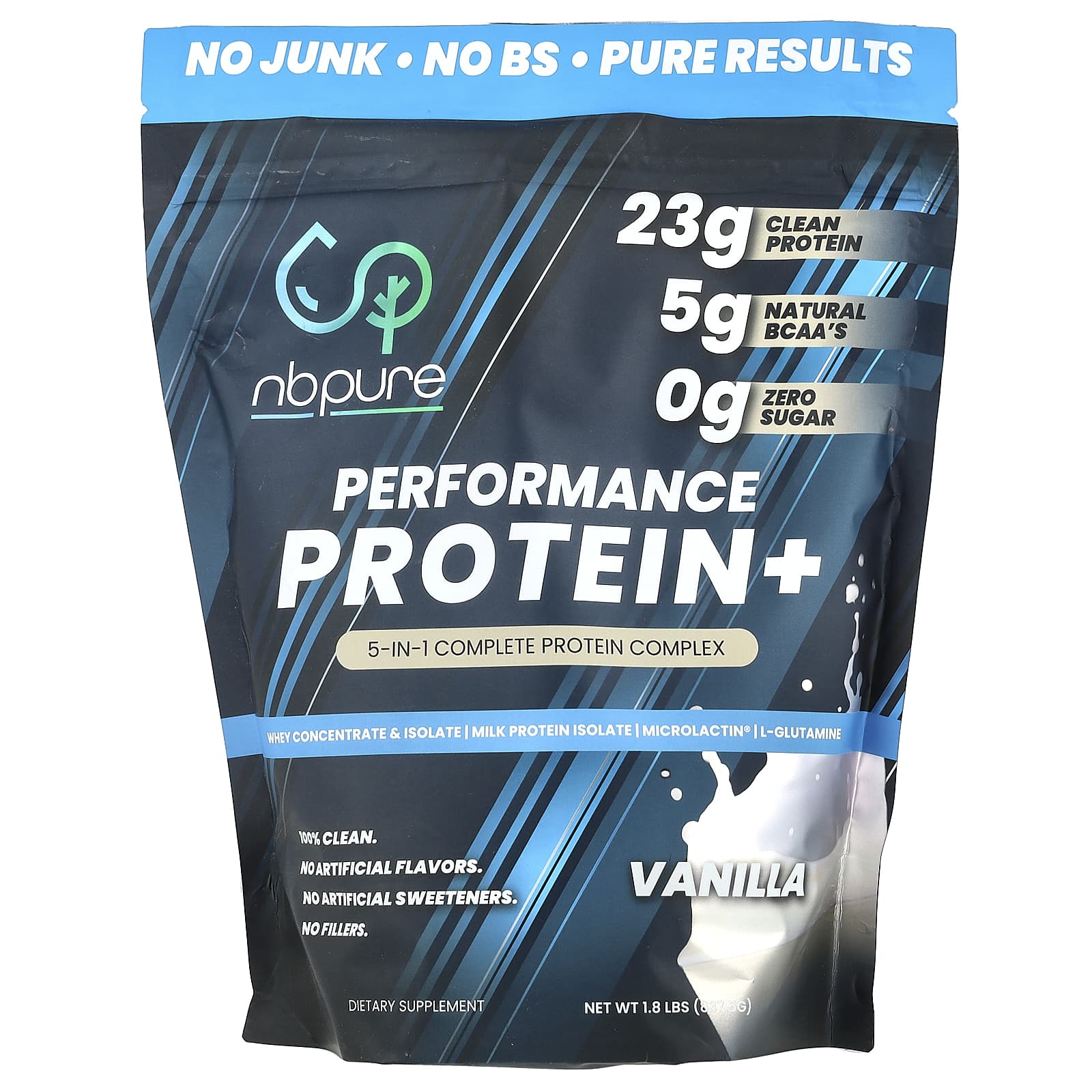 NB Pure, Performance Protein+, Vanilla, 1.8 lbs (837.5 g) - Image 1