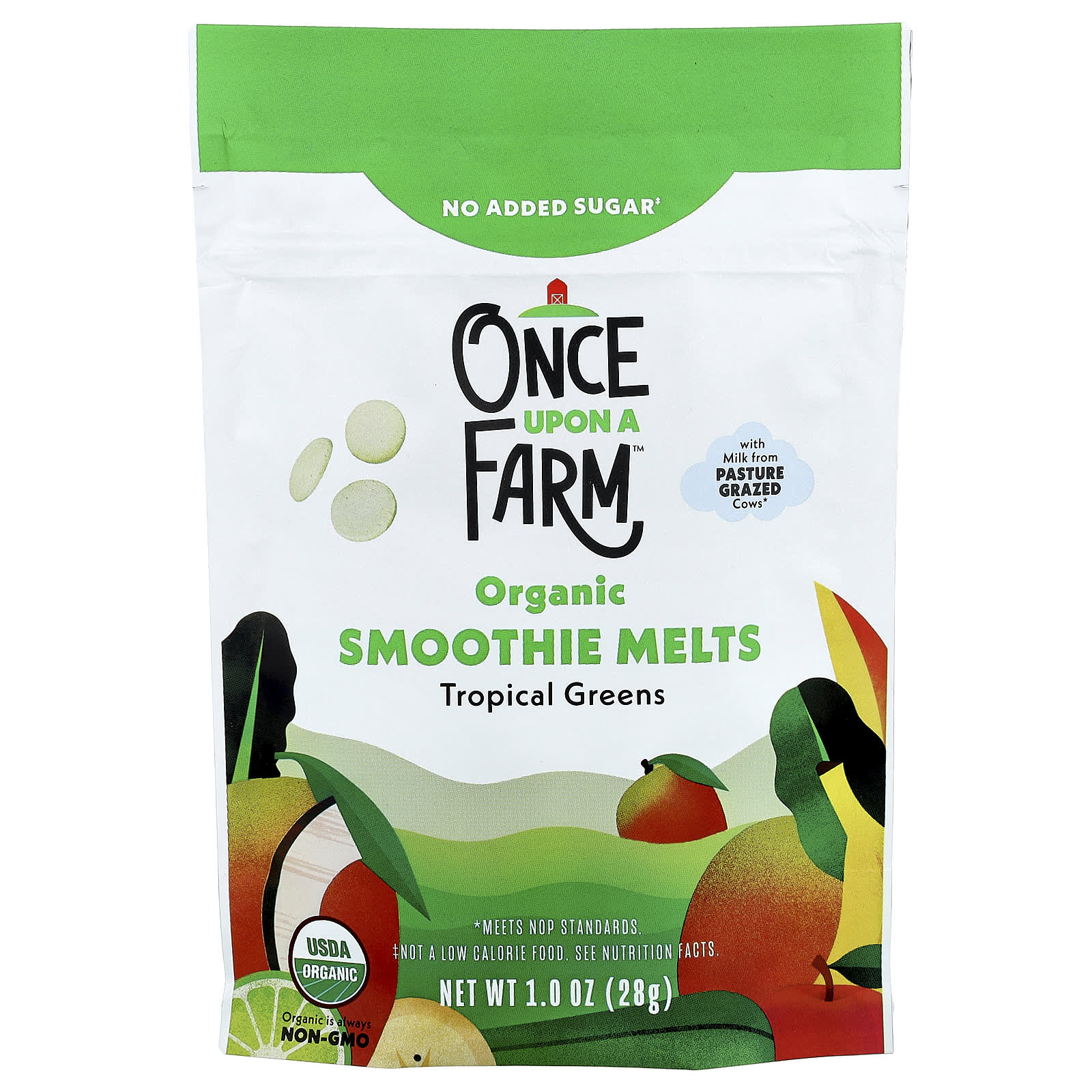 Once Upon A Farm, Organic Smoothie Melts, Toddler, Tropical Greens, 1 oz (28 g) - Image 1