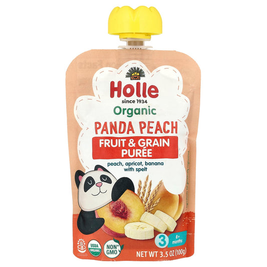 Organic Baby Food | Holle Panda Peach Puree | USDA Organic - Image 1