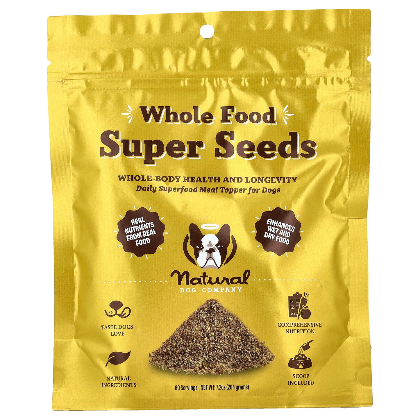 Natural Dog Company, Whole Food Super Seeds, For Dogs, 7.2 oz (204 g) - Image 1