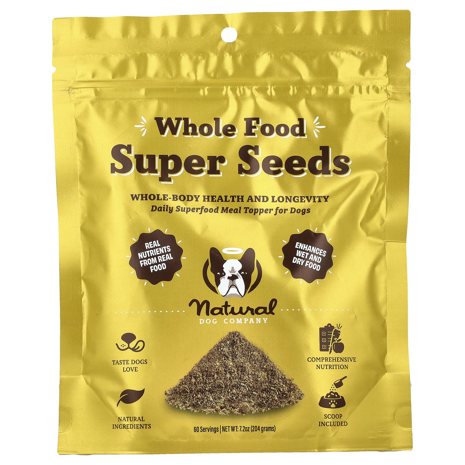 Natural Dog Company, Whole Food Super Seeds, For Dogs, 7.2 oz (204 g) - Image 1