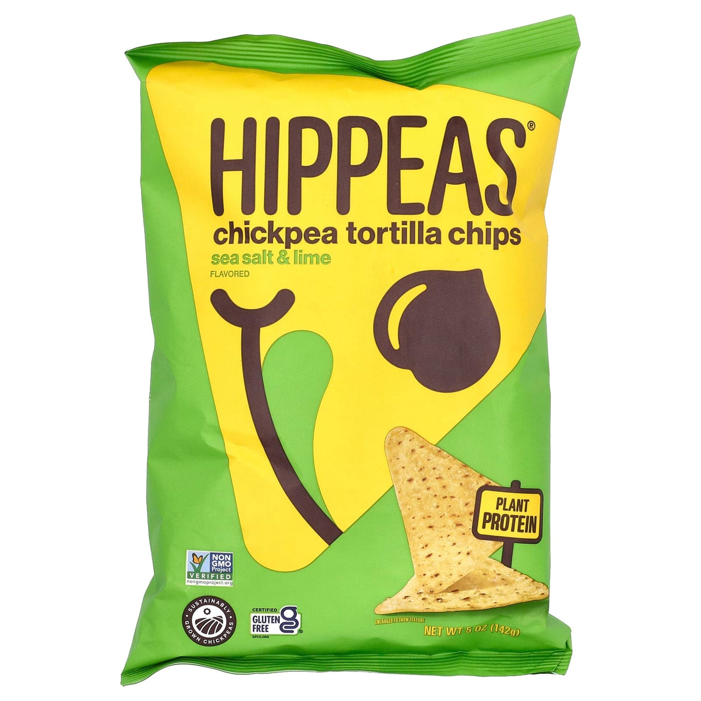 Sustainable Chickpea Tortilla Chips by Hippeas, Sea Salt & Lime, 5 oz (142 g) - Image 1