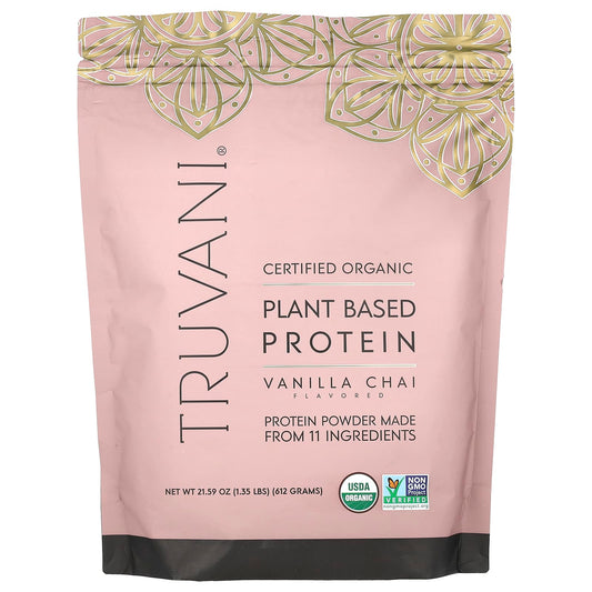 Truvani, Certified Organic Plant Based Protein, Vanilla Chai, 1.35 lbs (612 g) - Image 1
