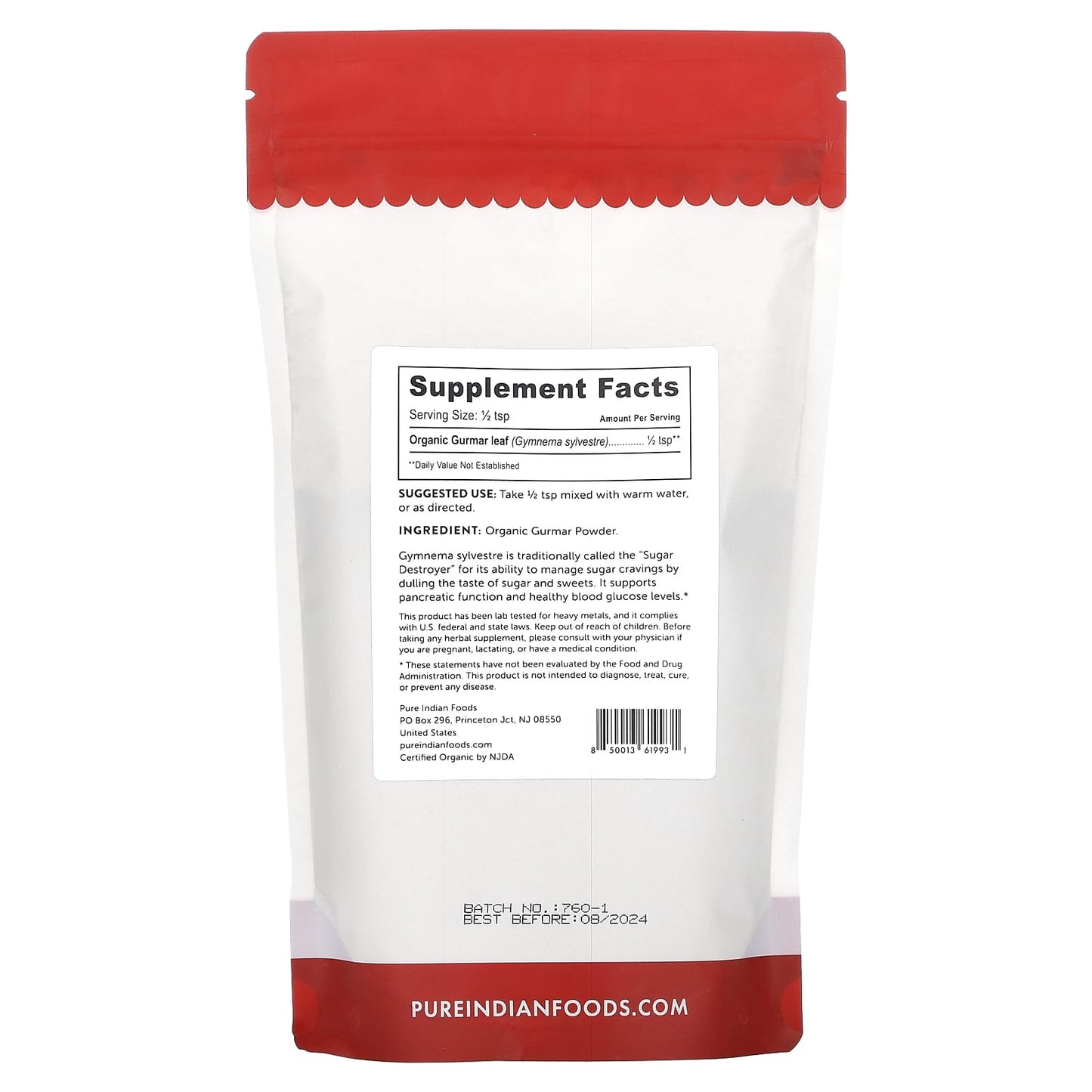 Pure Indian Foods, Organic Gymnema Sylvestre, 8 oz (227 g) - Image 2