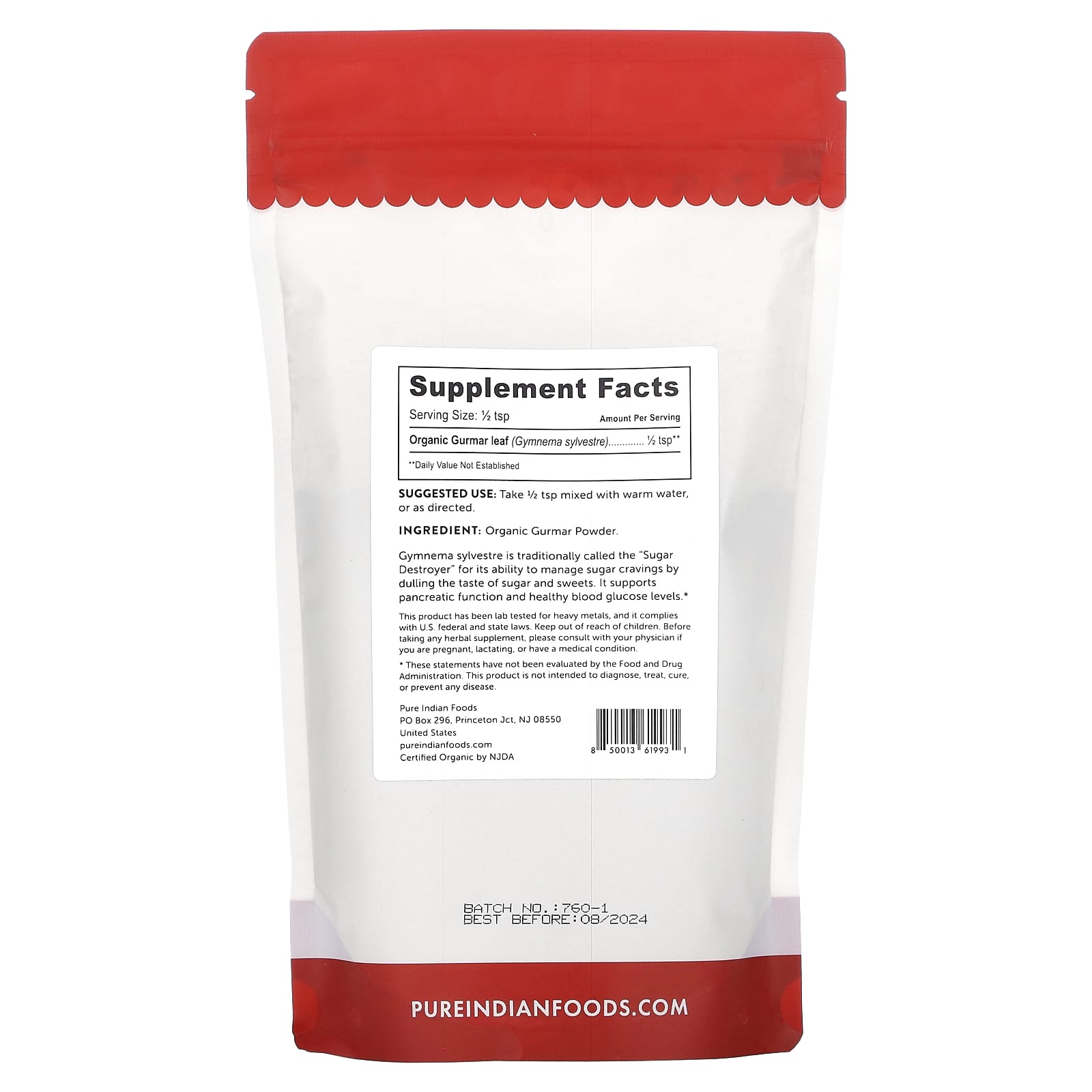 Pure Indian Foods, Organic Gymnema Sylvestre, 8 oz (227 g) - Image 2