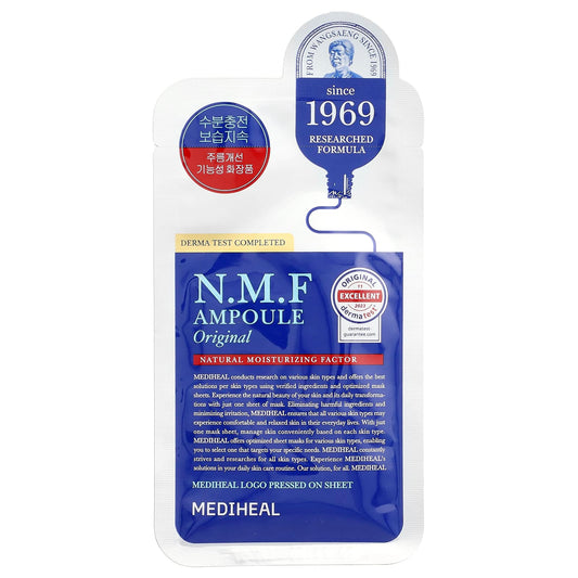 MEDIHEAL, N.M.F Ampoule Beauty Mask, Original, 1 Sheet, 0.91 fl oz (27 ml) - Image 1